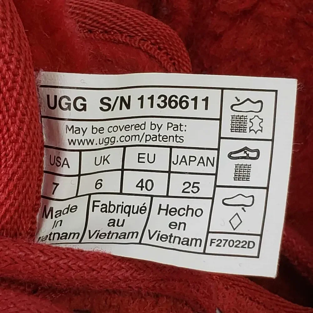 Ugg Neumel Red Chukka Boots Men's Size 7 Shoes Women’s Size 8 Christmas